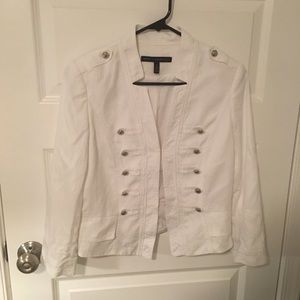 White House Black Market White Military Jacket